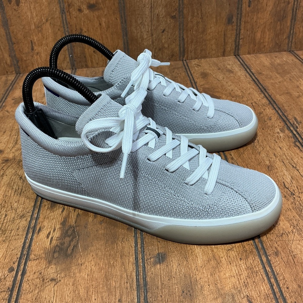 Rothy's The Lace Up Shoes Womens Size 7 Gray Knit Casual Sneakers 038-020